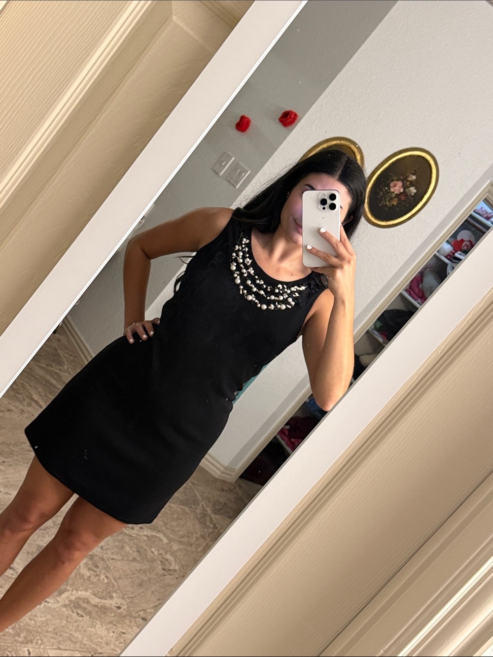 Rebecca Taylor Black Embellished Mini Dress